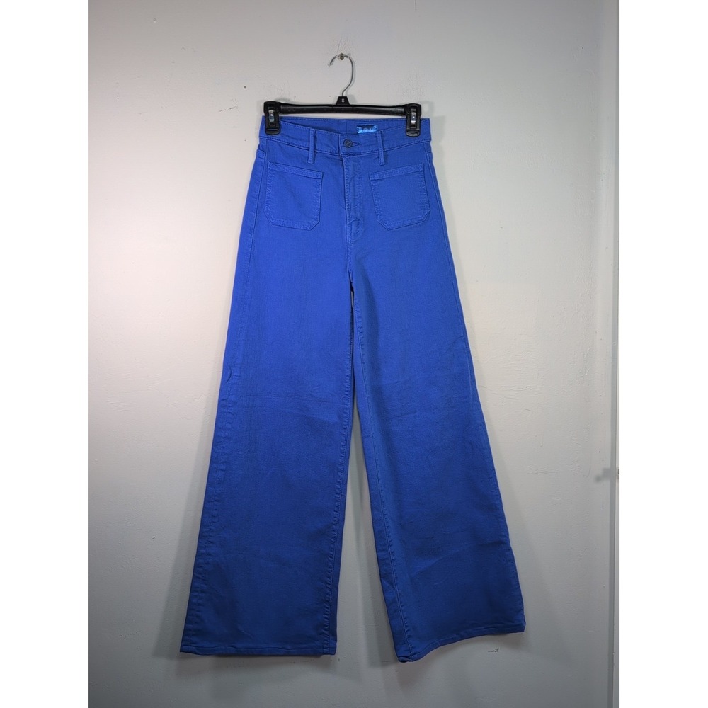 MOTHER Patch Pocket Undercover Sneak Wide Leg Aqua Jeans Size 24 Snorkel Blue